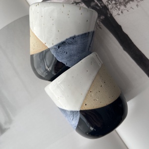 Set cani espresso 100 ml Geo Contrast - casă & stil de viață - echipamente de bucătărie - accesorii de servire - căni - Artynos.ro