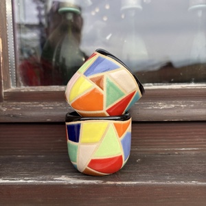 Set canute espresso 80 ml � Mosaic Vibes - casă & stil de viață - echipamente de bucătărie - accesorii de servire - căni - Artynos.ro