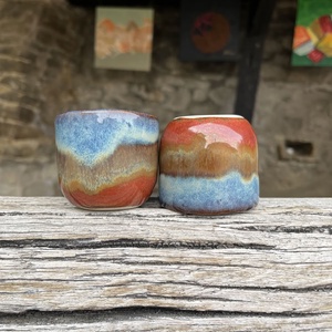 Set canute espresso ceramica 80 ml � Sunset Layers - casă & stil de viață - echipamente de bucătărie - accesorii de servire - căni - Artynos.ro