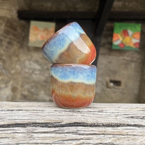 Set canute espresso ceramica 80 ml � Sunset Layers - casă & stil de viață - echipamente de bucătărie - accesorii de servire - căni - Artynos.ro