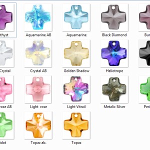 Bijuterii: cruce Swarovski 20mm în mai multe culori -  - Artynos.ro