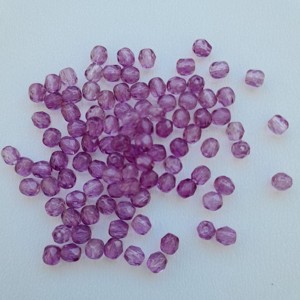 Margele cehe din sticla fatetata - 4mm - 100 buc / pachet - violet, , , ARTYNOS