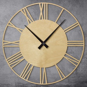 Ceas de perete silentios cu cifre romane, Design aerisit, Miscare silentioasa, Casa & Stil de viata, Accesorii pentru decorat casa, Decoratiuni de pereti, decoratiuni suspendate, Ceasuri de perete, Gravare, pirogravura, ARTYNOS