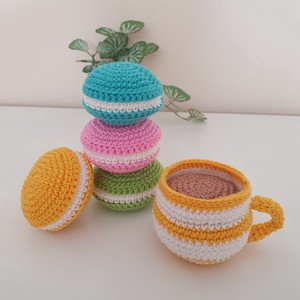 Macaron crosetat si cafea, Jucarii si echipamente pentru copii, Plusuri, Legume, fructe de plus, , ARTYNOS