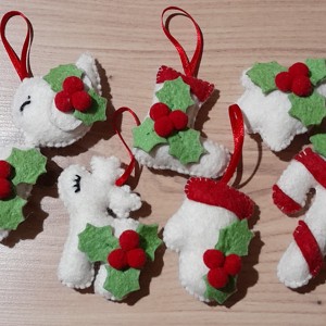 Ornament pom de Craciun din pasla, 7pcs, , , ARTYNOS
