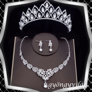 Seturi de bijuterii: set de bijuterii pentru nunta, mireasa, casual + diadema ES-SZT28-1, Accesorii nunta, Ornamente de par de nunta, Coroana de cap mireasa, , ARTYNOS