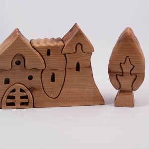  Castel din lemn + lemn, constructor din lemn, puzzle jigsaw - Artynos.ro