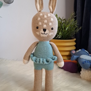 Iepuras pistruiat crosetat, 31cm  - Artynos.ro