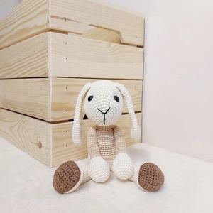 Iepuras crosetat manual 24cm  - jucării și echipamente pentru copii - plușuri - iepure de pluș - Artynos.ro