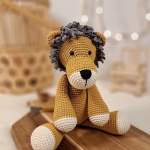 Leu crosetat manual - jucării și echipamente pentru copii - plușuri - figurine de pluș - Artynos.ro