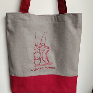 Geantă brodată pentru pantofi de balet - geantă și husă - geantă pentru cumpărături - geantă shopper, geantă tote, geantă textilă - Artynos.ro