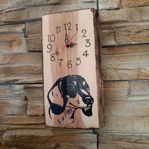 Ceas de perete din lemn cu câine dachshund - casă & stil de viață - accesorii pentru decorat casa - decorațiuni de pereți, decorațiuni suspendate - ceasuri de perete - Artynos.ro