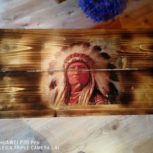 Lada din lemn cu motiv indian, Casa & Stil de viata, Materiale de depozitare si sortare, Lada depozitare, , ARTYNOS