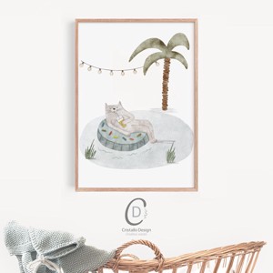 Petrecere de vara pepiniera, poster de gradinita, set de arta de perete cu animale de padure 3 buc, , , ARTYNOS