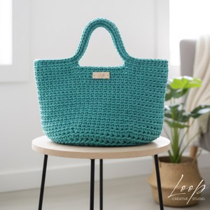 Carry � geanta mare, pliabila, din bumbac crosetat, Genti si portofele, Genti de mana si umar, Geanta mare, Crosetat, ARTYNOS