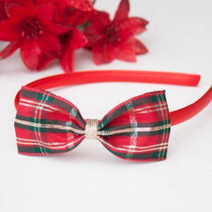 Masnis bentita de par bentita de par pentru Craciun - Red plaid, , , ARTYNOS