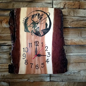 Ceas de perete Redwood pentru pescari, , , ARTYNOS