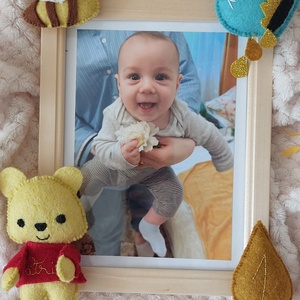 Rama foto personalizata pentru copii Winnie the Pooh, Casă & Stil de viață, Echipament pentru camera copiilor, Tablouri de cameră pentru copii, Broderie, Cusătură, ARTYNOS