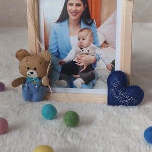 Rama foto personalizata pentru copii Teddy Bear, Casă & Stil de viață, Echipament pentru camera copiilor, Tablouri de cameră pentru copii, Broderie, Cusătură, ARTYNOS