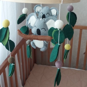 Carusel bebelusi Mom and Baby Koala Carusel mobil Carusel handmade - Artynos.ro
