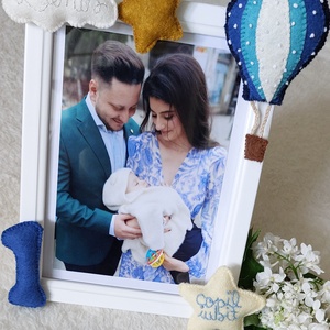 Rama foto personalizata pentru copii Hot Air Balloon, Casa & Stil de viata, Echipament pentru camera copiilor, Tablouri de camera pentru copii, Broderie, Cusatura, ARTYNOS