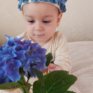 Coronita aniversara pentru copii.Coronita serbare.Coronita floricele albastre.Coronita hortensie - îmbrăcăminte și modă - costume și măști de carnaval - costume - Artynos.ro