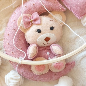 Carusel bebelusi. Carusel fetite. Carusel ursulet. Carusel muzical. Carusel handmade pentru bebelusi - casă & stil de viață - echipament pentru camera copiilor - decorațiuni de cameră - Artynos.ro