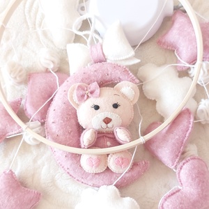 Carusel bebelusi. Carusel fetite. Carusel ursulet. Carusel muzical. Carusel handmade pentru bebelusi - casă & stil de viață - echipament pentru camera copiilor - decorațiuni de cameră - Artynos.ro
