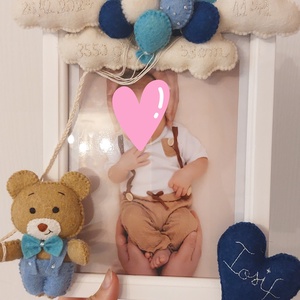 Rama foto personalizata Ursulet Newborn - pentru copii si bebelusi. Cadou newborn. Cadou personalizat. Camera copilului - Artynos.ro
