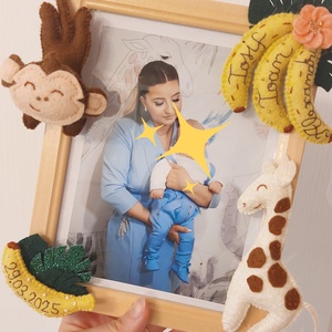 Rama foto personalizata jungle Newborn - pentru copii si bebelusi. Cadou newborn. Cadou personalizat. Camera copilului - Artynos.ro