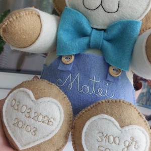 Ursulet personalizat.Ursulet handmade.Cadou nou-nascut.Camera copilului.Jucarie personalizata - casă & stil de viață - echipament pentru camera copiilor - tablouri de cameră pentru copii - Artynos.ro
