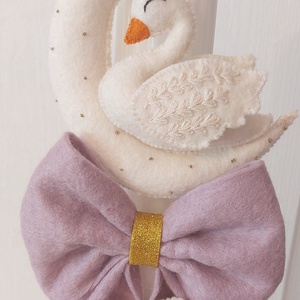 Lumanare botez handmade premium. Lumanare botez personalizata. Lumanare botez fetite. Lumanare botez fetita. Lebada.Swan - Artynos.ro
