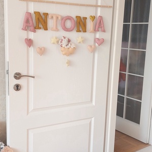 Ghirlanda personalizata cu nume pentru camera copiilor. Cadouri pentru copii. Decoratiuni handmade.Jucarii personalizate - casă & stil de viață - echipament pentru camera copiilor - decorațiuni de cameră - Artynos.ro