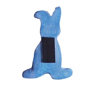 Iepurași decorativi Paște Fericit din lut, cu magnet, model dantelat - decor de sărbători - decorațiuni de paște - iepuraș de paște - Artynos.ro