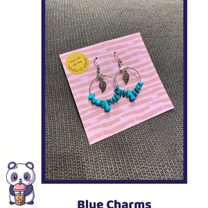 Cercei cu pietricele si charm - bijuterii - cercei - cercei și ornamente pentru urechi - Artynos.ro