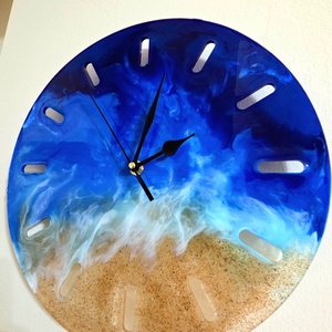 Ceas de perete handmade din rasina, model ocean, Casa & Stil de viata, Decoratiuni de casa, Decoratiuni de pereti, Ceasuri de perete, , ARTYNOS