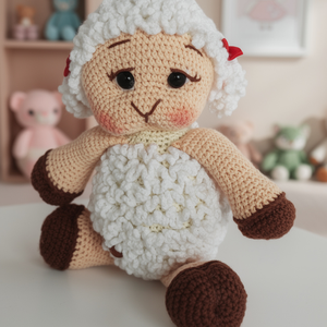 Oița Bulgarăș � oață croșetată pufoasă, 27 cm, prietenă de îmbrățișat - jucării și echipamente pentru copii - plușuri - figurine de pluș - Artynos.ro