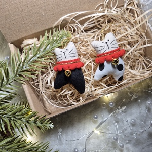 SET decoratiuni Craciun - Pisicute dansatoare  - crăciun - decorațiuni de crăciun de casă - figurine pentru pomul de crăciun - Artynos.ro