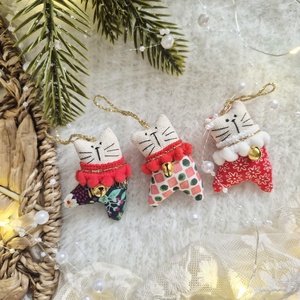 SET 3 pisicute dansatoare - decoratiuni Craciun - crăciun - decorațiuni de crăciun de casă - figurine pentru pomul de crăciun - Artynos.ro
