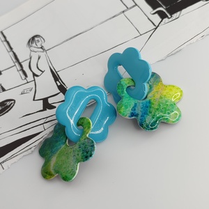 Cercei Spring in Pastel, Bijuterii, Cercei, Cercei Hoops, Pictura, Confectionarea bijuteriilor, ARTYNOS