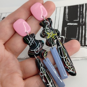 Cercei Grafitti - bijuterii - cercei - cercei hoops - Artynos.ro