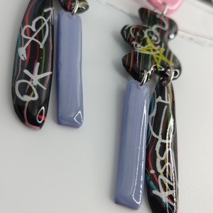 Cercei Grafitti - bijuterii - cercei - cercei hoops - Artynos.ro