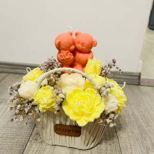 Aranjamente florale din ceară de soia  - accesorii nuntă - accesorii de nuntă - curele de nuntă, panglici - Artynos.ro