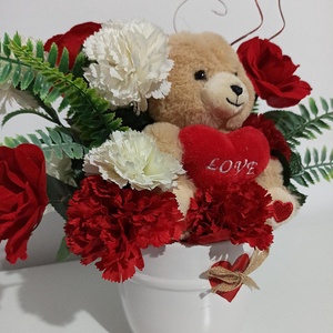 GHIVECI CERAMICĂ CU INIMĂ, URSULEȚ PLUȘ, TRANDAFIRI ȘI GAROAFE - casă & stil de viață - decorațiuni de casă - decorațiuni de masă și rafturi - boluri decorative - Artynos.ro