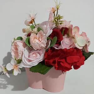 Cutie Inimă Roz Cu Gnom și Trandafiri Roz - casă & stil de viață - decorațiuni de casă - decorațiuni de masă și rafturi - cutii de decor - Artynos.ro