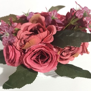 Ghiveci Ceramic Cu Trandafiri Roz Pudră - casă & stil de viață - decorațiuni de casă - decorațiuni de masă și rafturi - boluri decorative - Artynos.ro