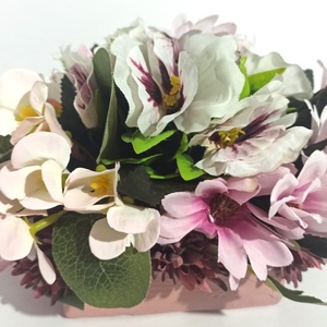 Ghiveci Ceramica Roz Cu Panselute si Margarete - Artynos.ro