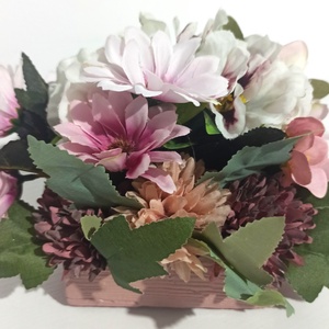 Ghiveci Ceramică Roz Cu Panseluțe și Margarete - casă & stil de viață - decorațiuni de casă - decorațiuni de masă și rafturi - boluri decorative - Artynos.ro