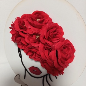 Blank Mdf Cap De Fată Cu Flori Roșii - casă & stil de viață - decorațiuni de casă - decorațiuni de pereți - placă decorativă - Artynos.ro