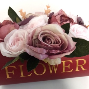 Ghiveci Cilindric Cu Bujori și Trandafiri - casă & stil de viață - decorațiuni de casă - accesorii florale - cutii cu flori - Artynos.ro